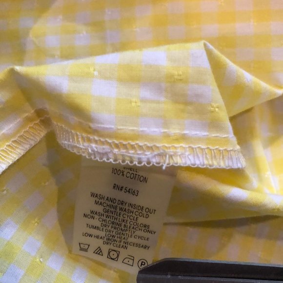 Tommy Hilfiger, Yellow and White Gingham, Sleeveless, Shirt Dress, Size: 8, NWOT - Picture 8 of 13